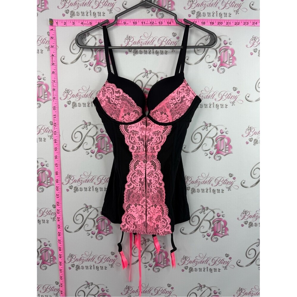 La senza corset garter Black & Pink Lace Bustier Corset Top - Women Intimates